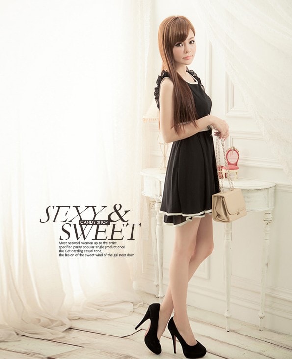 Dress DS3242 Black +Belt