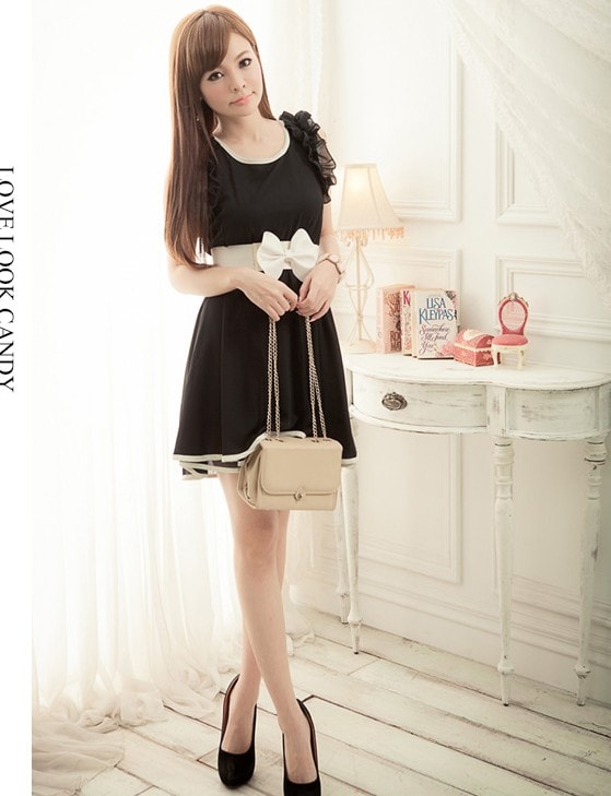 Dress DS3242 Black +Belt