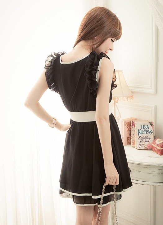 Dress DS3242 Black +Belt