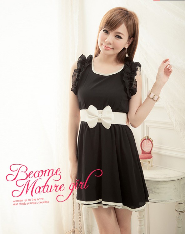 Dress DS3242 Black +Belt