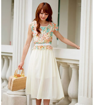 Dress DS3248 Yellow Green