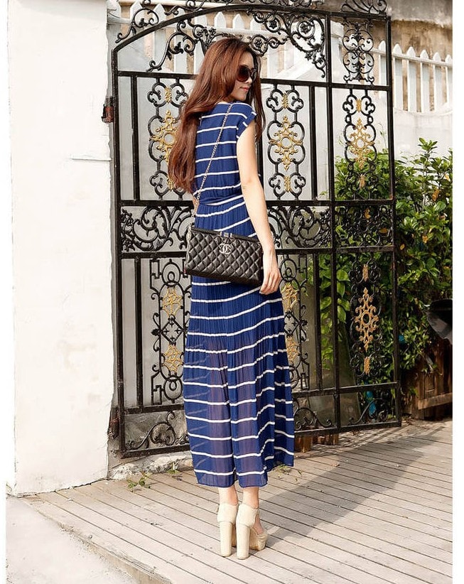 Dress DS3251 Navy Blue +Belt