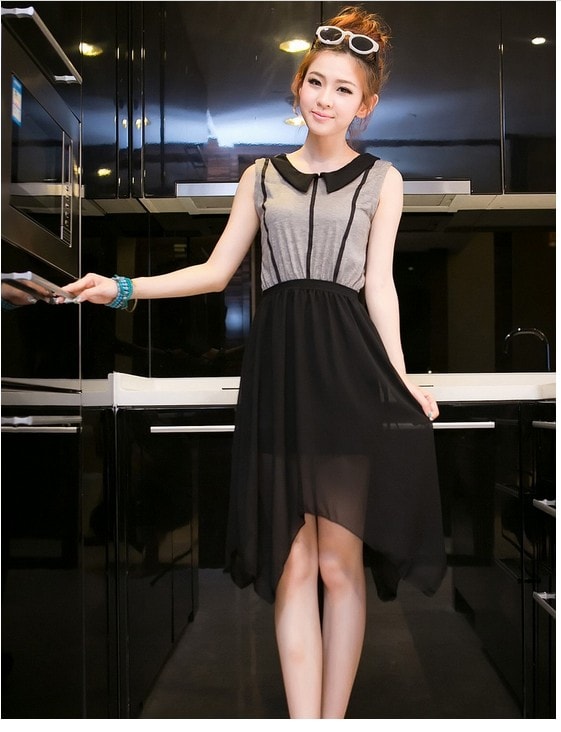 Dress DS3253 Grey Black