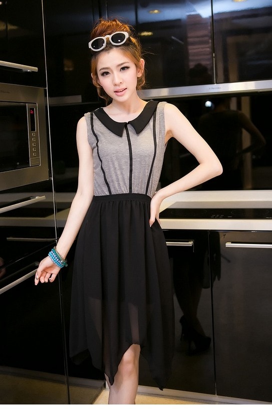 Dress DS3253 Grey Black