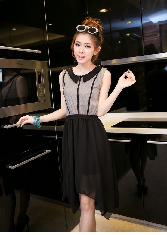 Dress DS3253 Grey Black