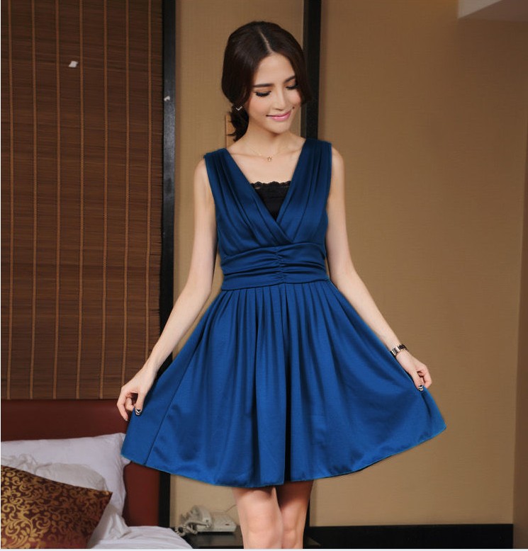 Dress DS3260 Blue Green