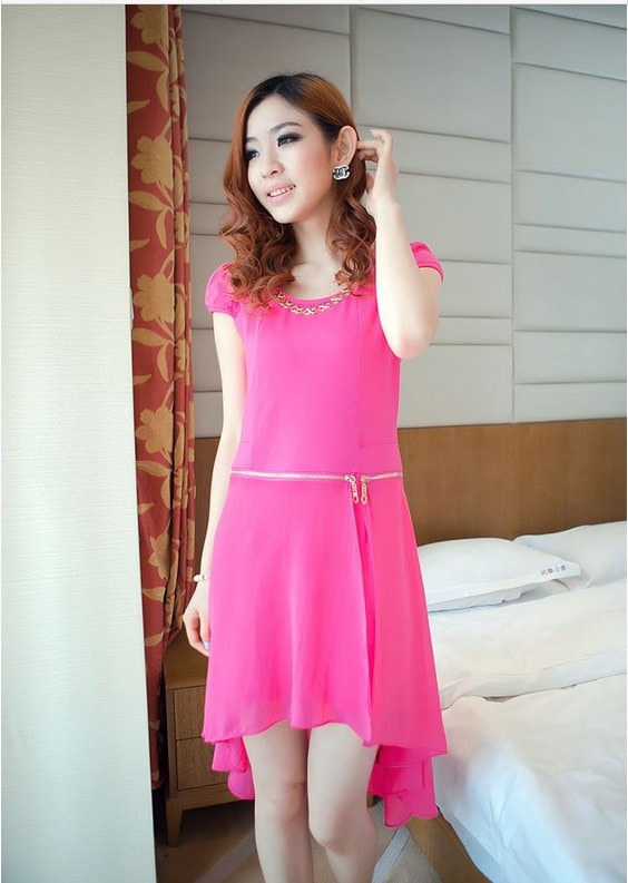 Dress DS3264 Red Pink