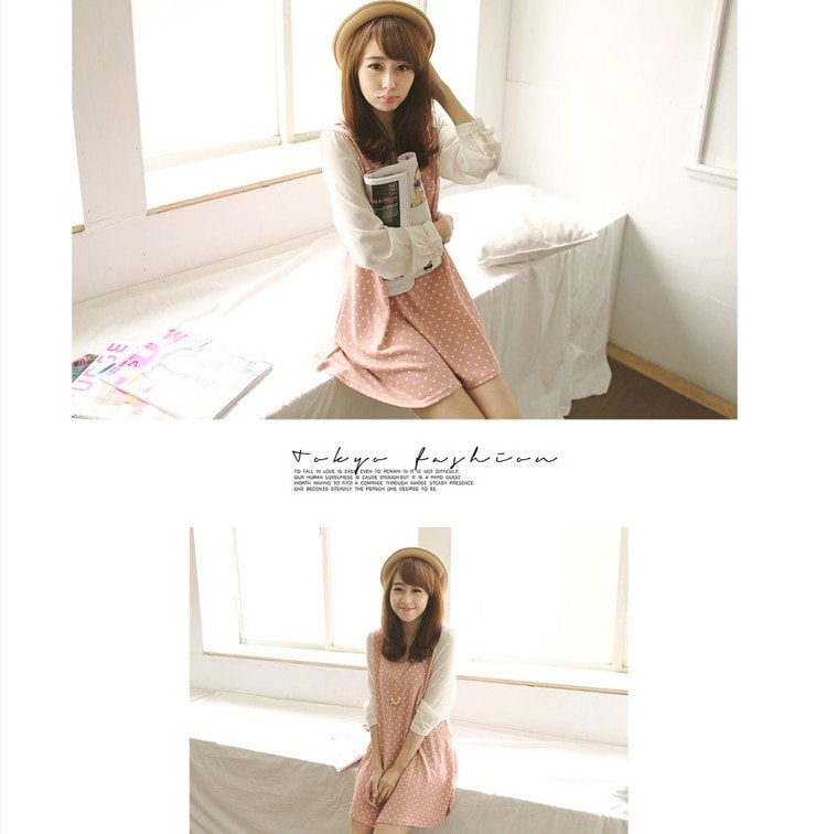 Dress DS3386 Pink + Necklace