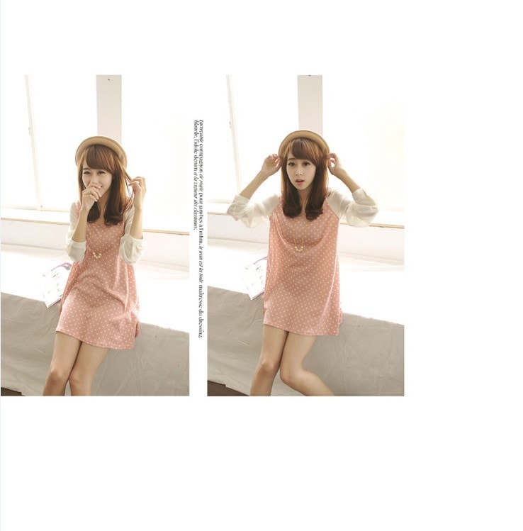 Dress DS3386 Pink + Necklace