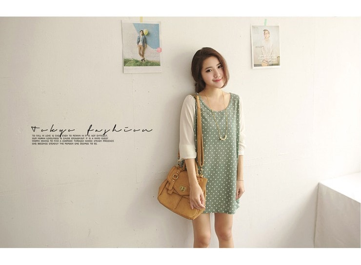 Dress DS3388 Green + Necklace