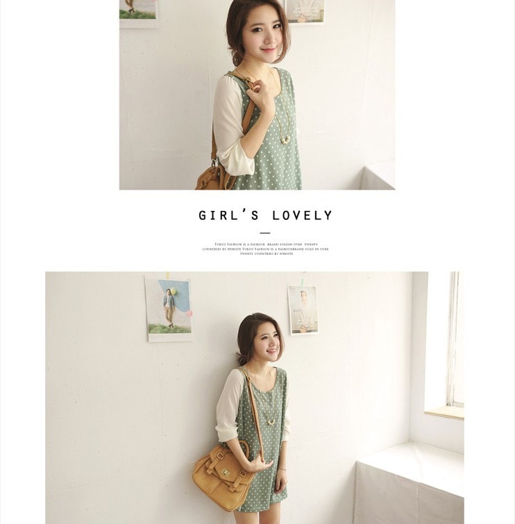 Dress DS3388 Green + Necklace