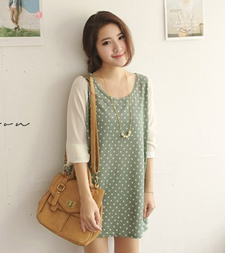 Dress DS3388 Green + Necklace