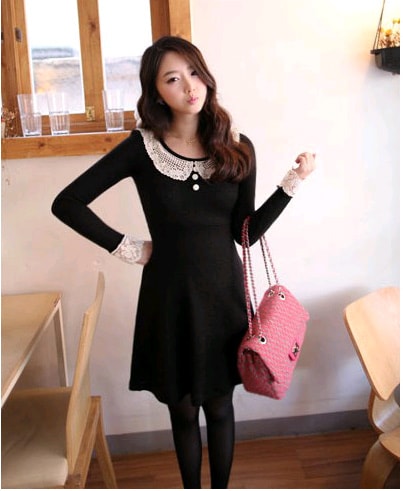 Dress DS3389 Black