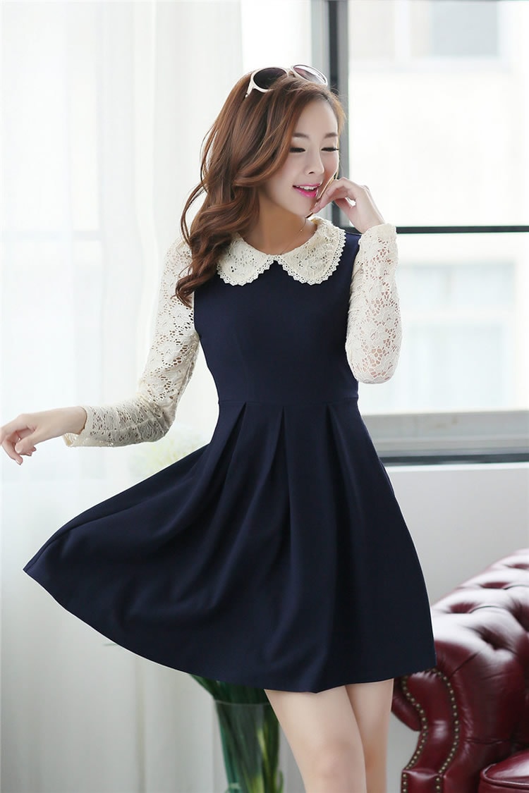 Dress DS3401 Dark Navy + Belt