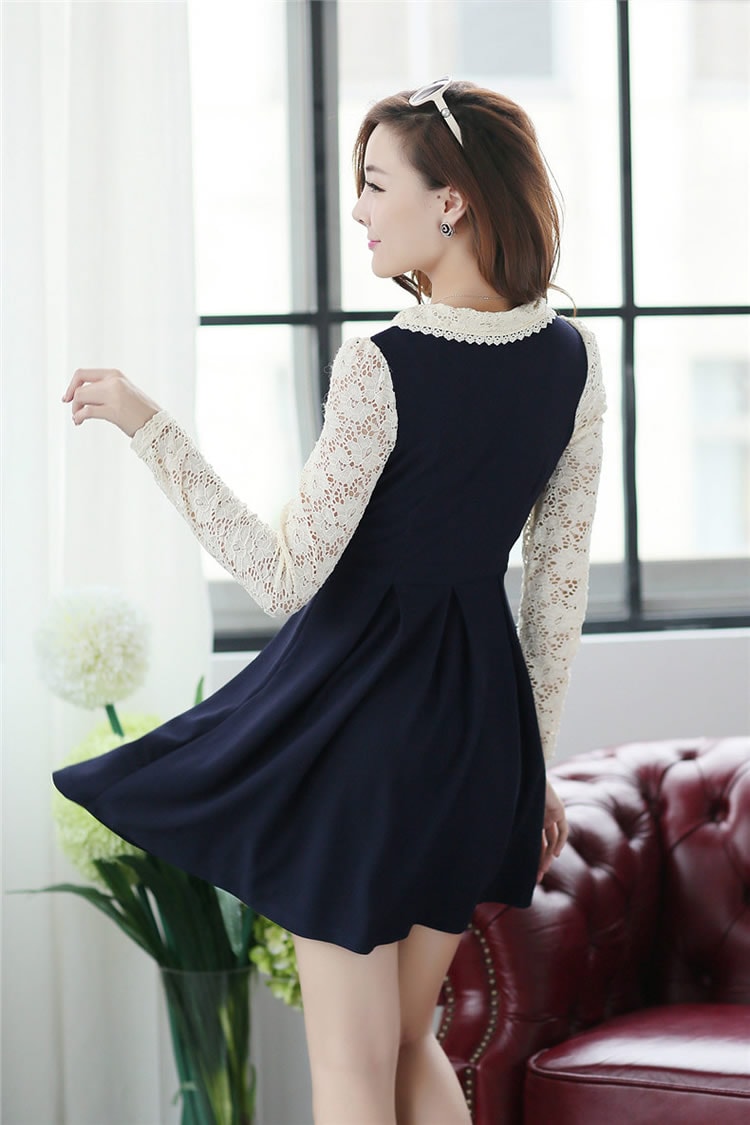 Dress DS3401 Dark Navy + Belt