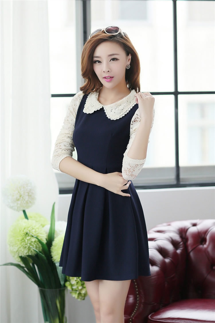 Dress DS3401 Dark Navy + Belt