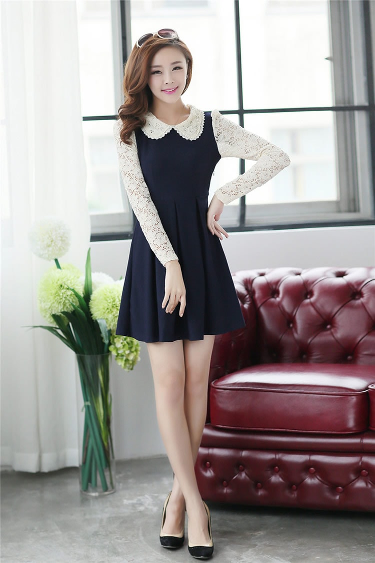 Dress DS3401 Dark Navy + Belt