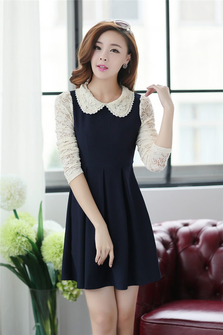 Dress DS3401 Dark Navy + Belt