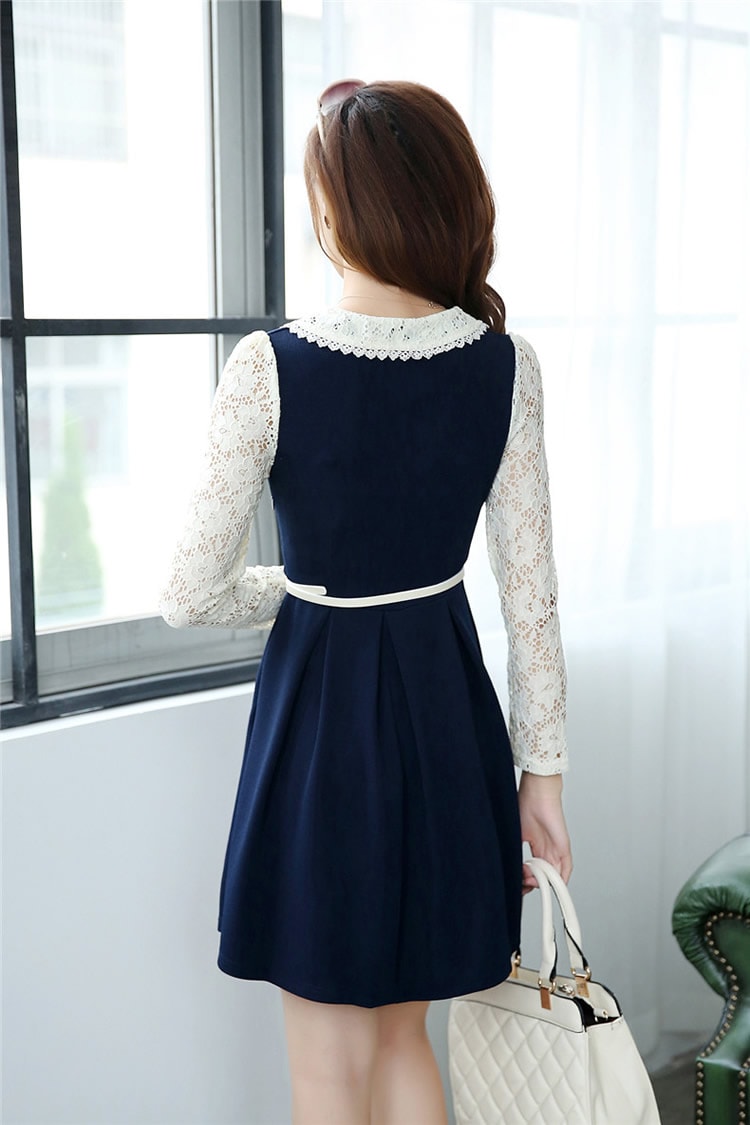 Dress DS3401 Dark Navy + Belt