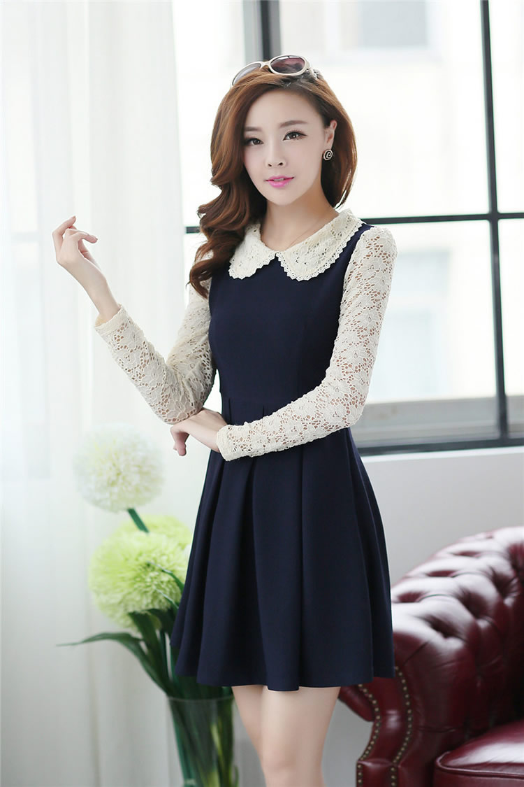 Dress DS3401 Dark Navy + Belt