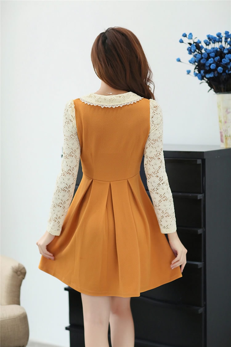 Dress DS3407 Yellow + Belt