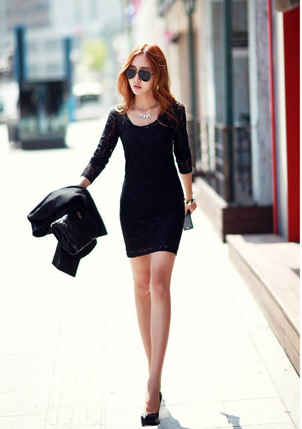 Lace Dress DS3409 Black