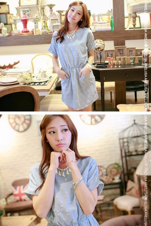 Denim Dress DS3417 Light Blue