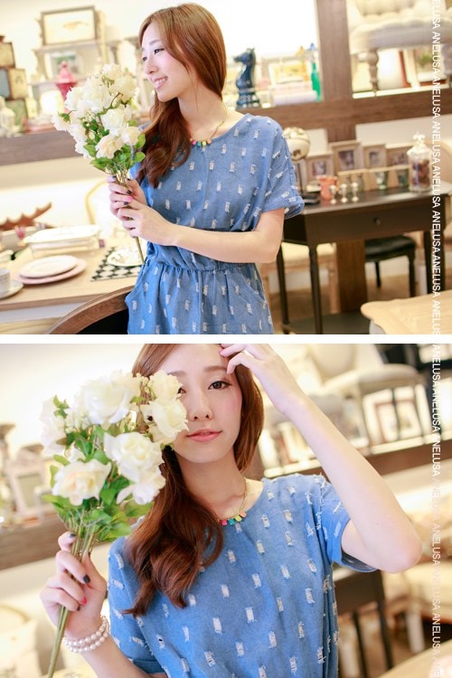 Denim Dress DS3418 Dark Blue