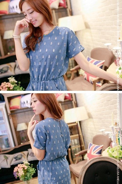 Denim Dress DS3418 Dark Blue