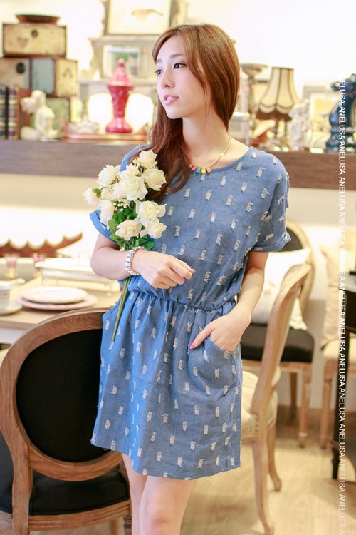 Denim Dress DS3418 Dark Blue