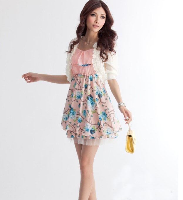 Chiffon Dress DS3433 Pink