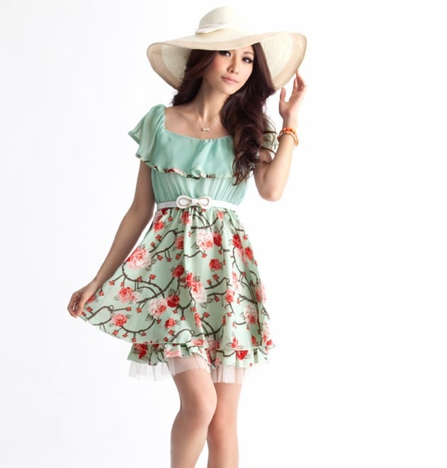 Dress DS3453 Green