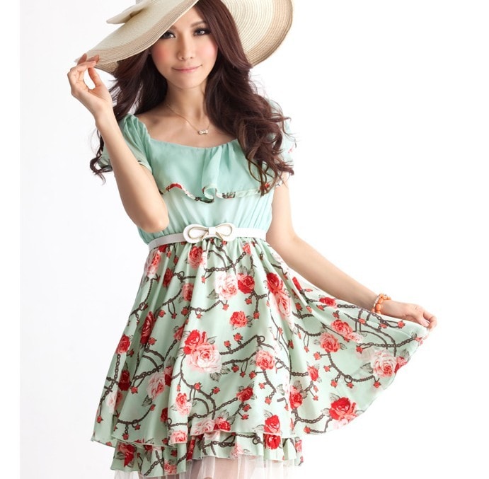 Dress DS3453 Green