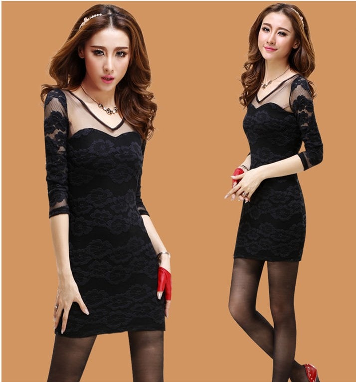 Lace Dress DS3459 Black