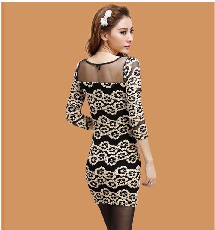 Lace Dress DS3460 Khaki