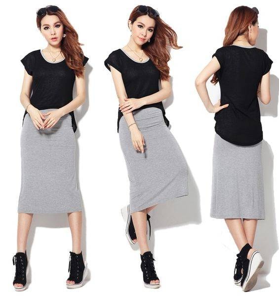 Dress DS3463 Gray