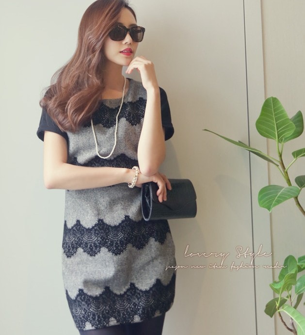 Dress DS3475 Gray