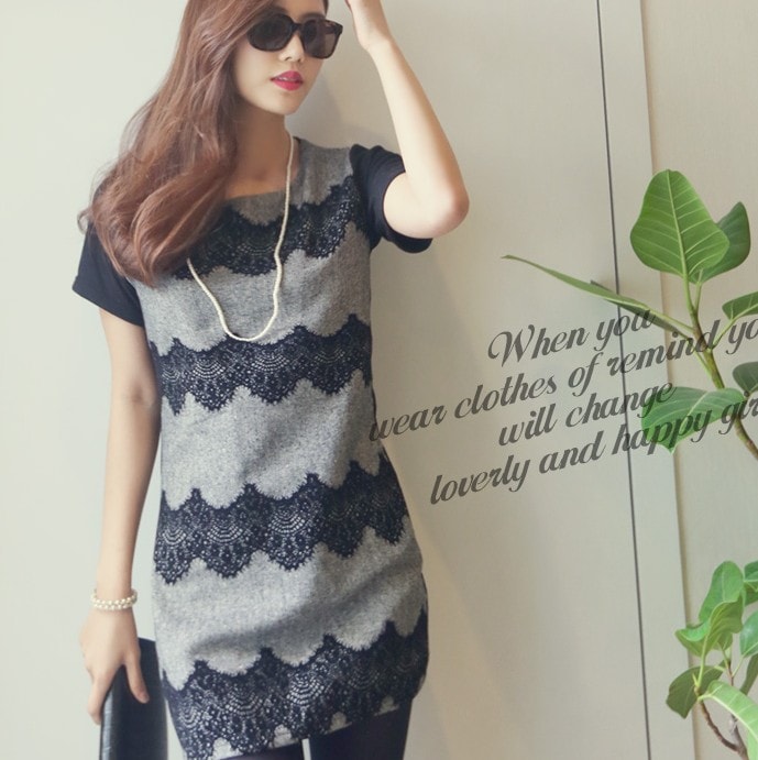 Dress DS3475 Gray