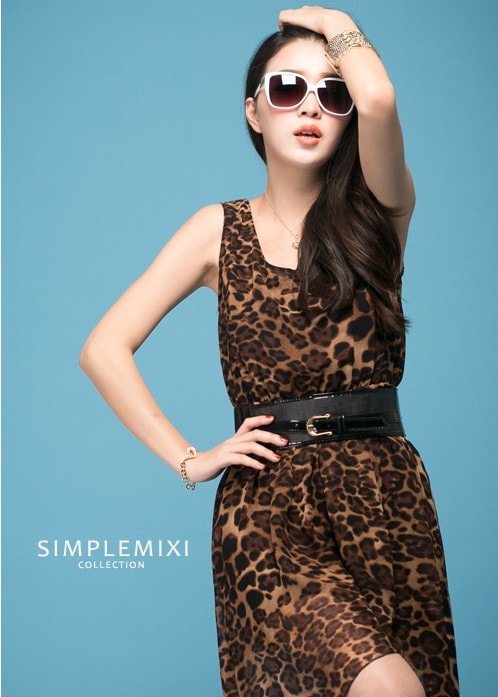 Dress DS3489 Leopard + Belt