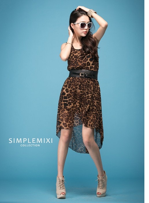 Dress DS3489 Leopard + Belt