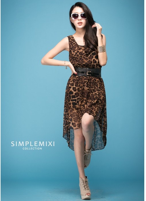 Dress DS3489 Leopard + Belt