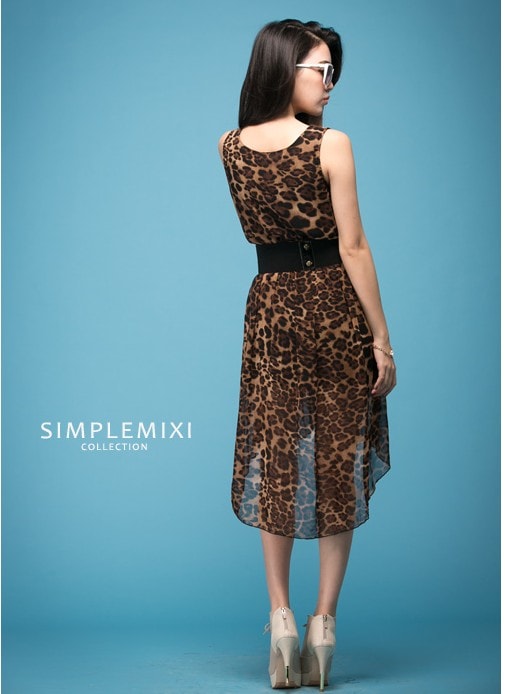 Dress DS3489 Leopard + Belt