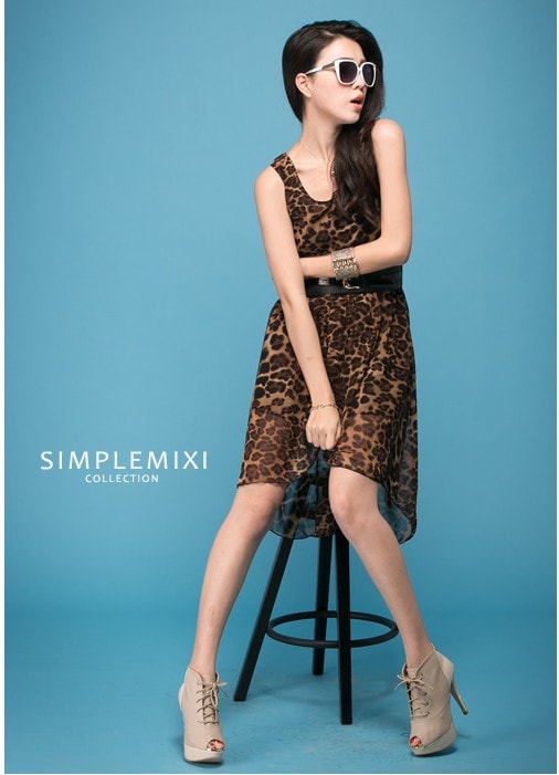 Dress DS3489 Leopard + Belt