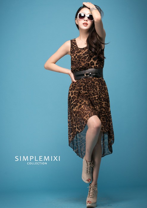 Dress DS3489 Leopard + Belt