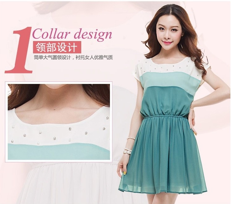 Dress DS3490 Green + Belt