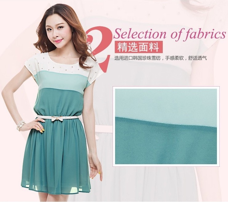 Dress DS3490 Green + Belt