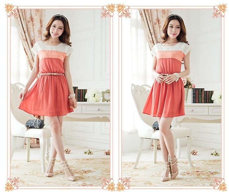 Dress DS3491 Red + Belt