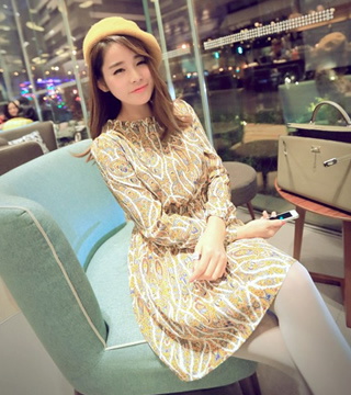 Dress DS3496 Yellow