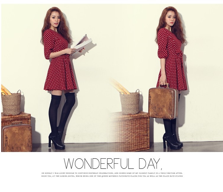 Dress DS3508 Burgundy