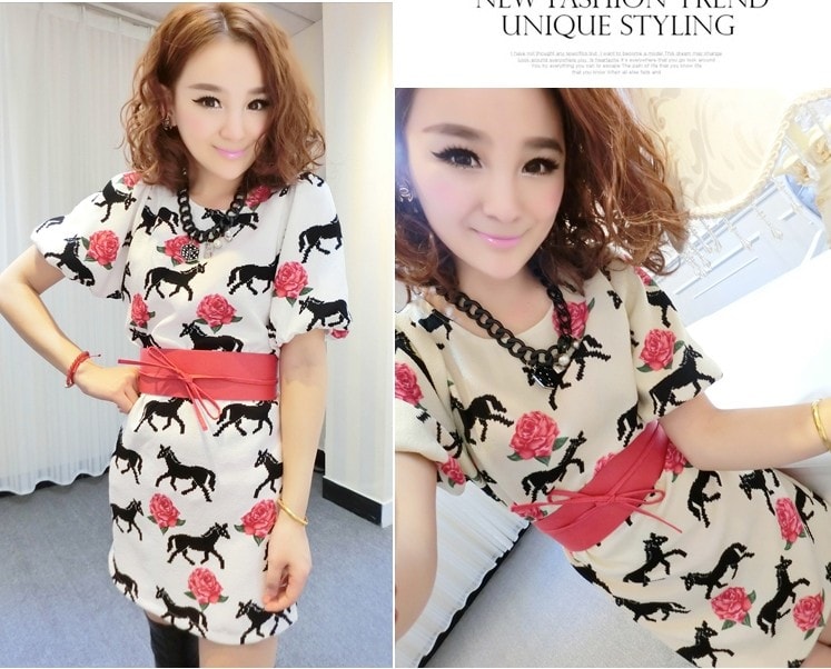 Dress DS3512 White + Belt